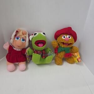 McDonald's Christmas Jim Henson Muppet Babies Plush Miss Piggy Kermit Fozzy NWT